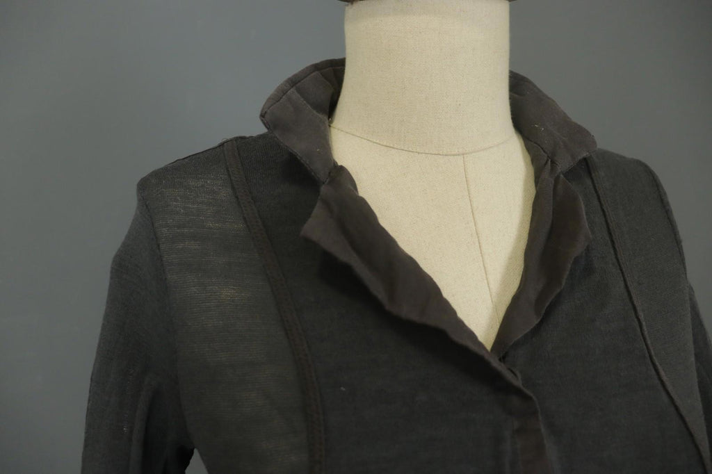 ANNETTE GORTZ Black Wool Collared Long Sleeve Button Front Shirt Top – Size XS