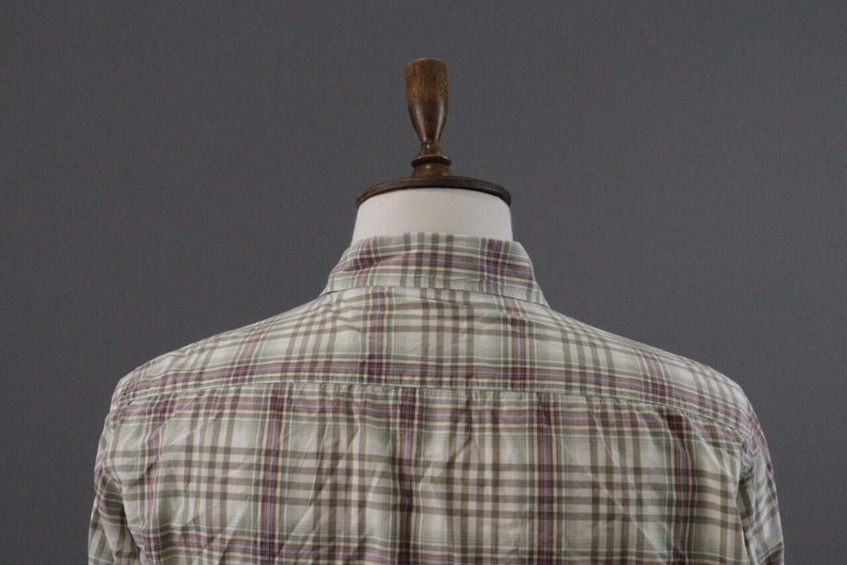 Etro Milano Beige Check Long Sleeve Button Down Shirt – Size XL