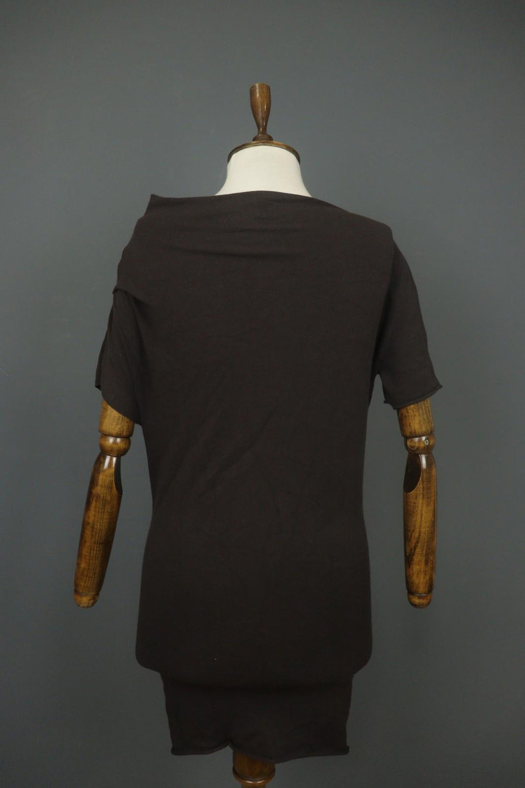 SARAH PACINI Black Viscose Blend Knit Short Sleeve Sweater Dress – Size One Size