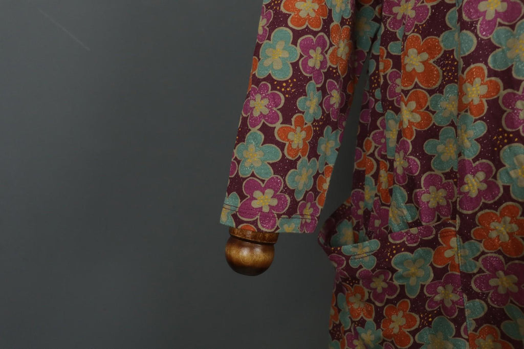 GUDRUN SJODEN Multi Modal Floral Crew Neck Long Sleeve Shift Dress – Size M