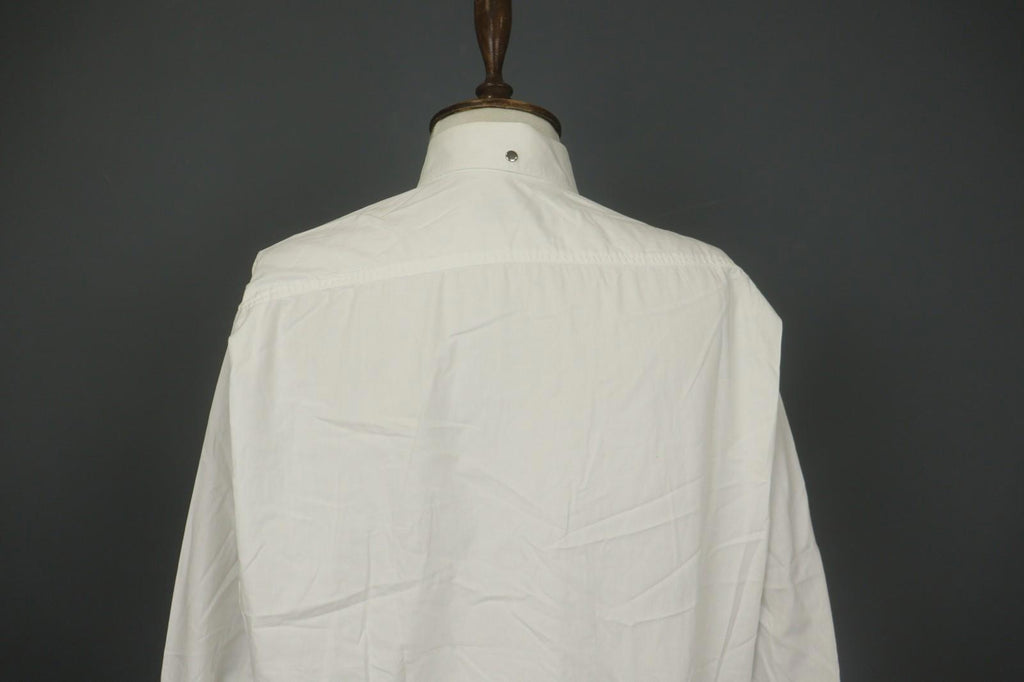 THIERRY MULGER White Long Sleeve Collared Flap Pockets Snap Button Shirt Sz M/L