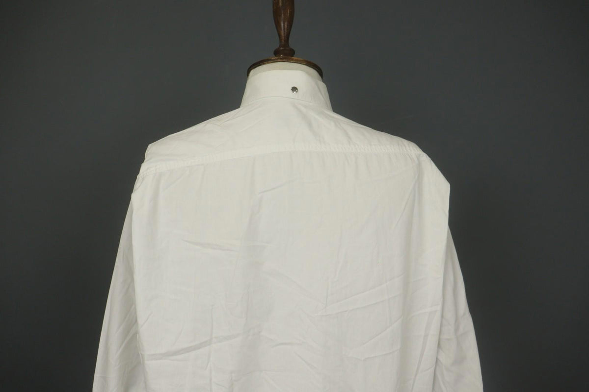 THIERRY MULGER White Long Sleeve Collared Flap Pockets Snap Button Shirt Sz M/L