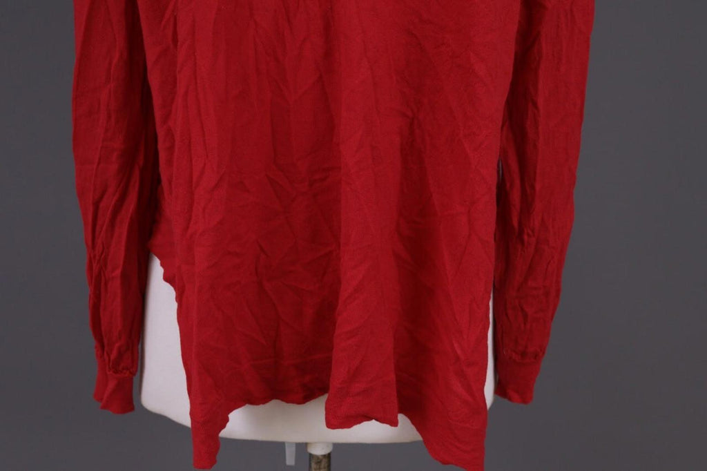 OSKA Red Knit Drape Long Sleeve Button Cardigan Sweater – Size 3