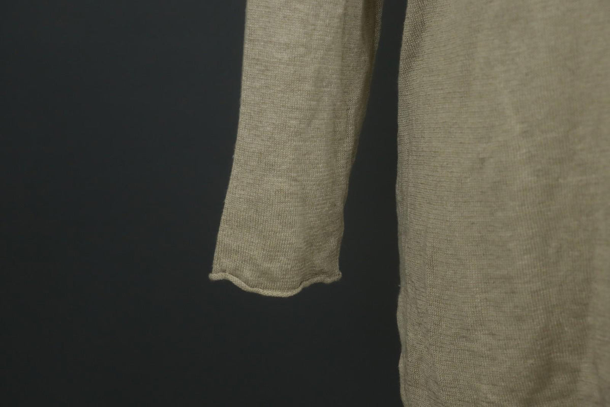 GUDRUN SJODEN Tan 100% Linen Long Sleeve Round Neck Pullover Tunic Top – Size M – Used