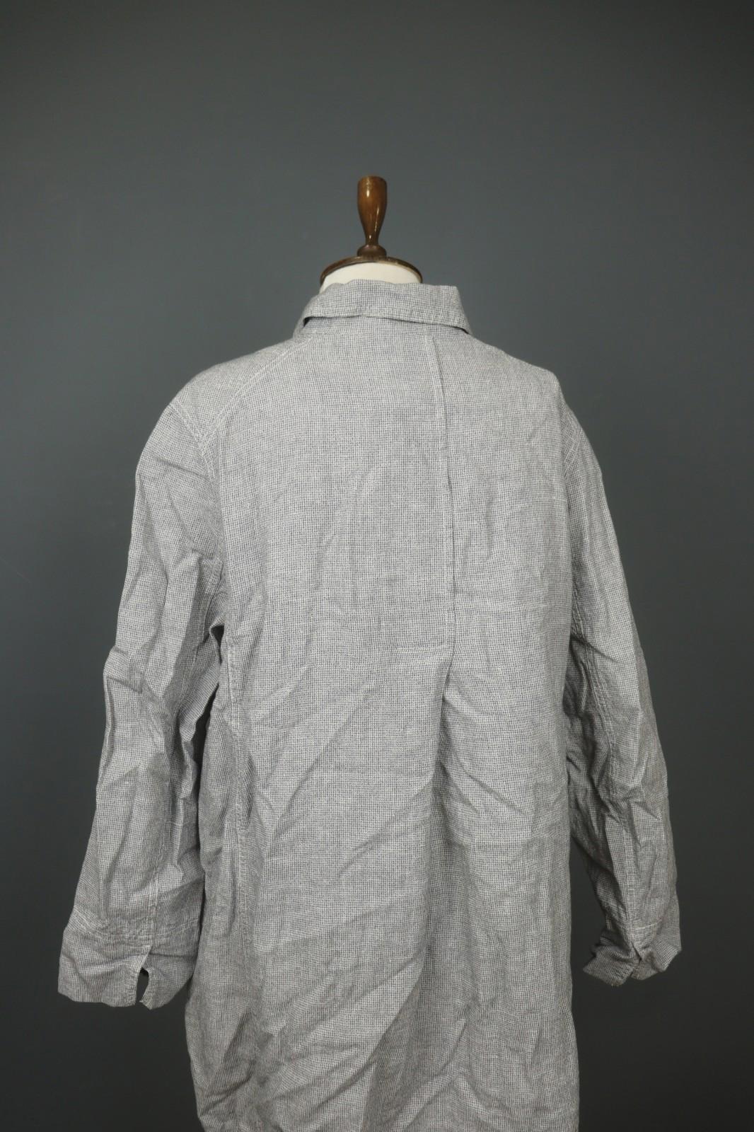 OSKA Gray Pleated Back Slit Sleeve Collared Button Front Shirt Dress – Size 2