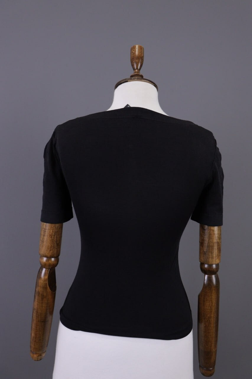 Wolford Black Short Sleeve Bodycon Top Shirt – Size XS