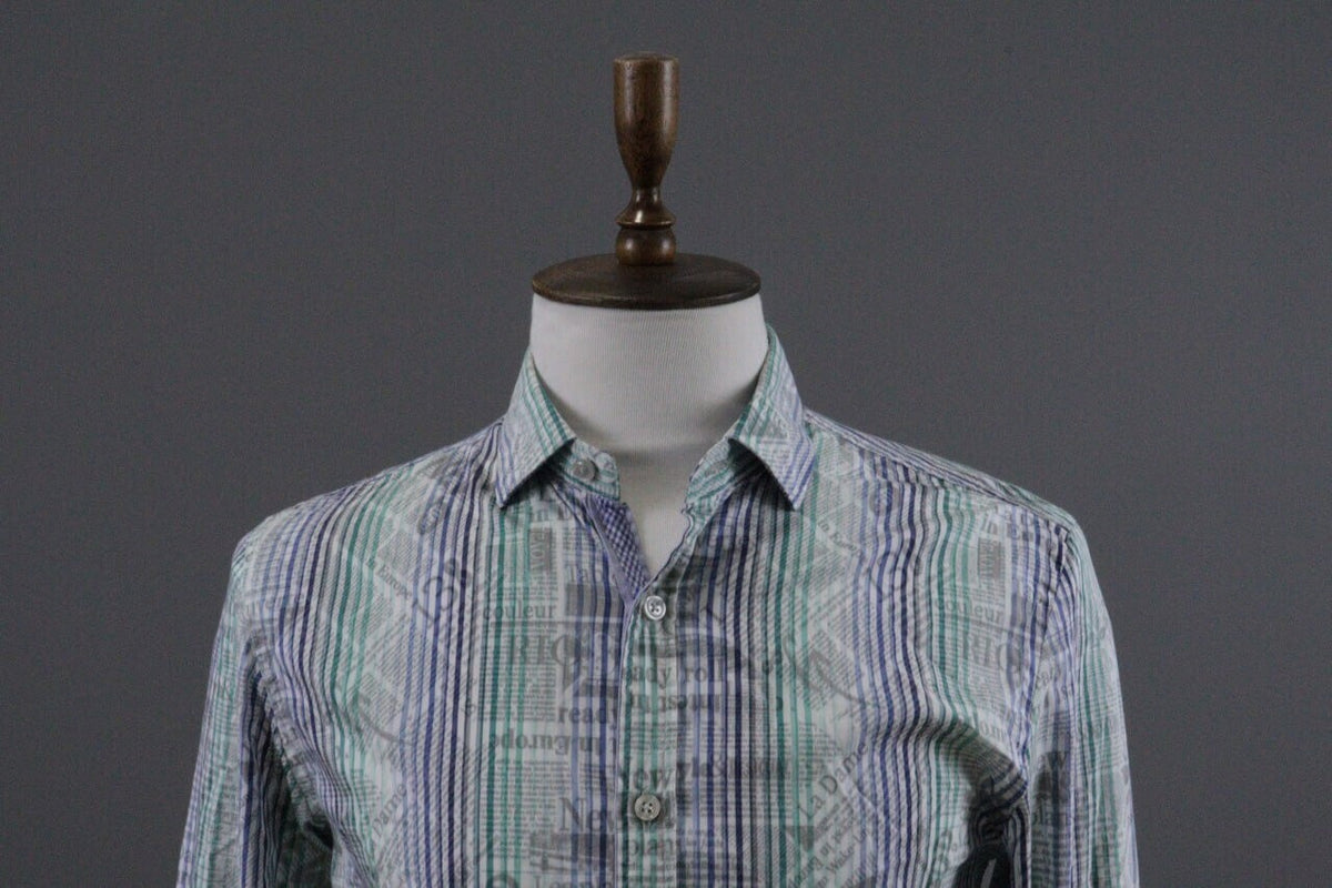 Desigual Barcelona Multicolor Striped Long Sleeve Button Down Shirt – Size L