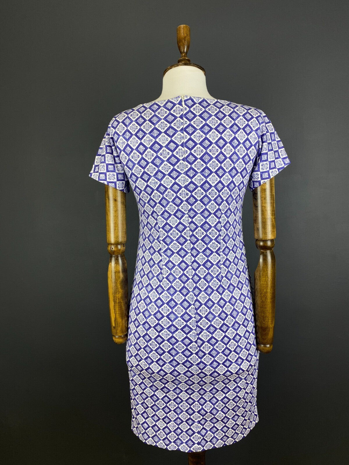 Weekend Max Mara Blue Desiner Short Sleeve A-Line Midi Dress – Size 40