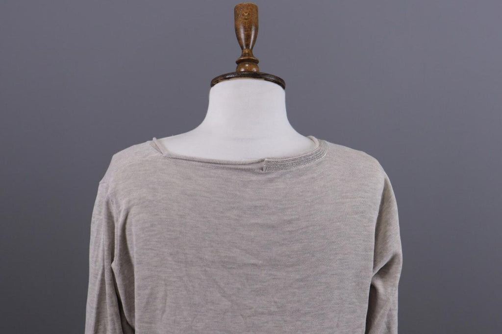 FABIANA FILIPPI Beige Knit V-Neck Relaxed Sweater – Size S