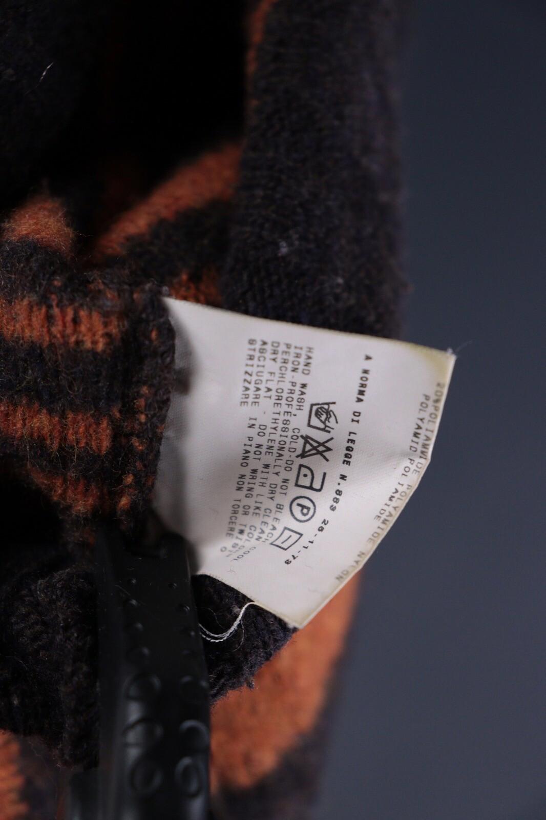 VERSACE JEANS COUTURE Orange Striped Wool Knit Long Sleeve Sweater – Size XL
