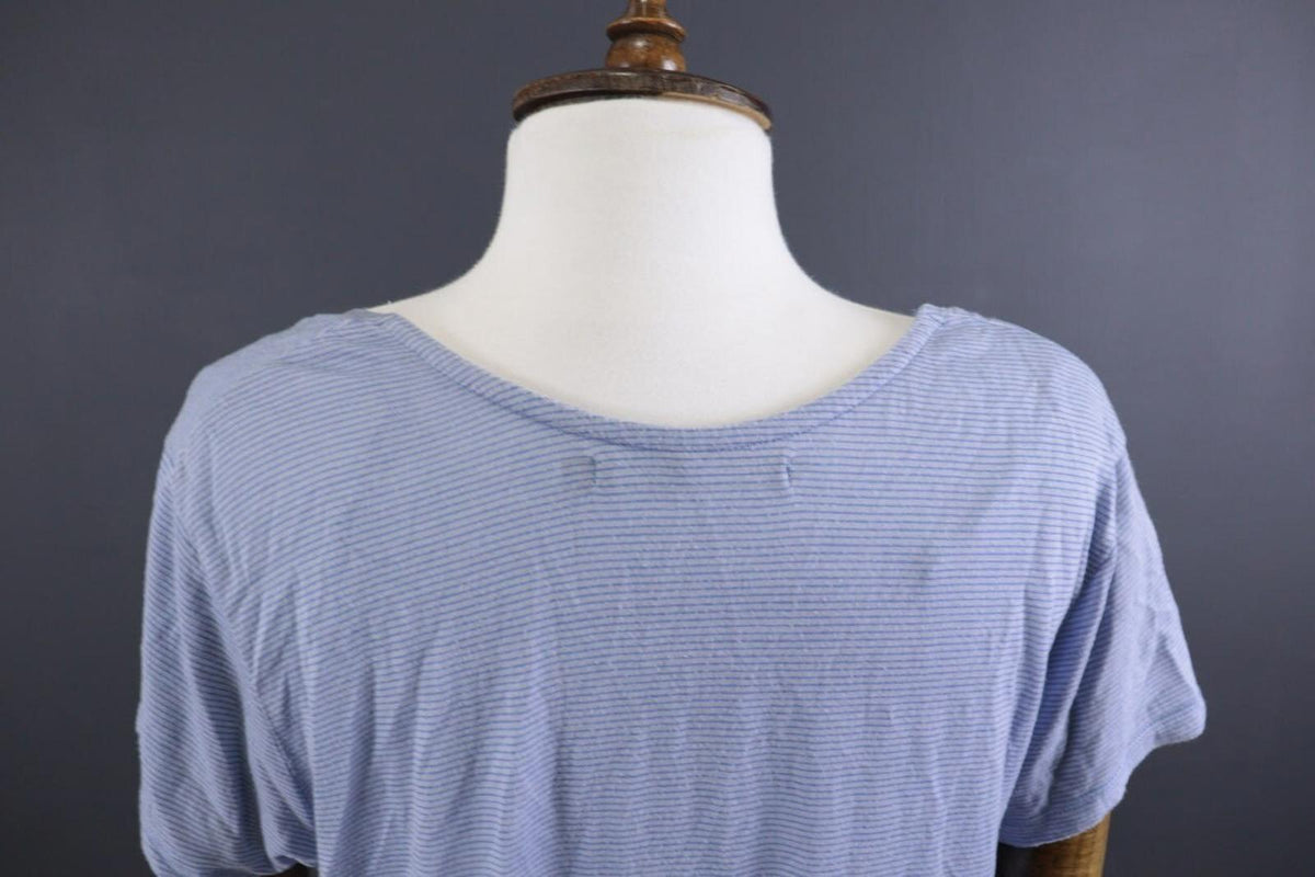 GUDRUN SJODEN Blue Short Sleeve Lightweight Lagenlook Relaxed Tunic Top – Size M – Used