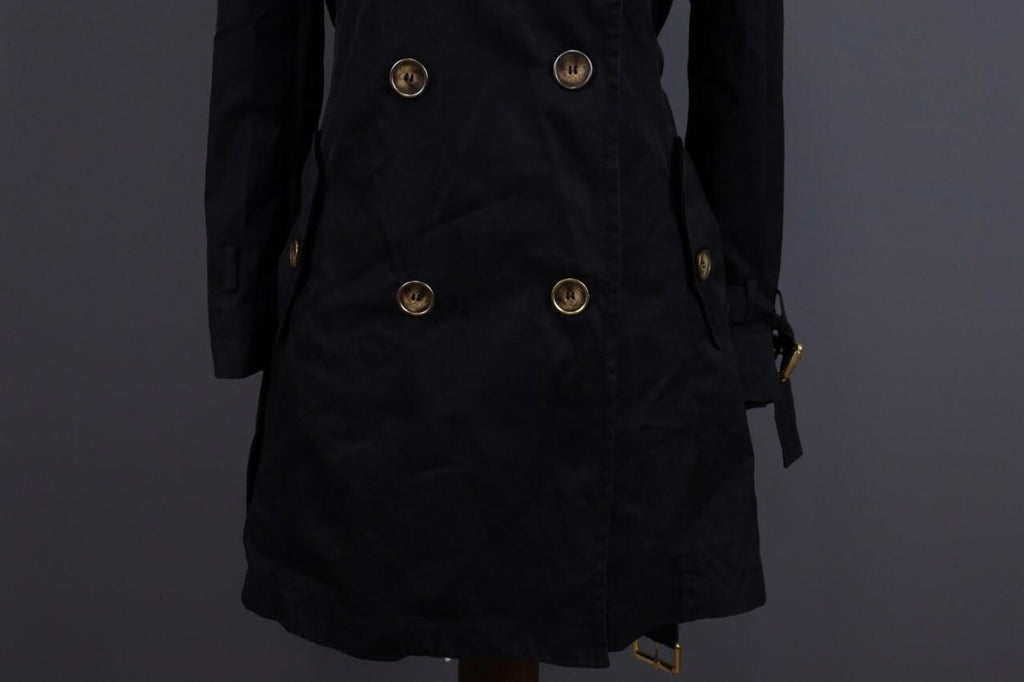 WEEKEND MAX MARA Black Double Breasted Belted Trench Coat – Size I 44 / GB 12 / S