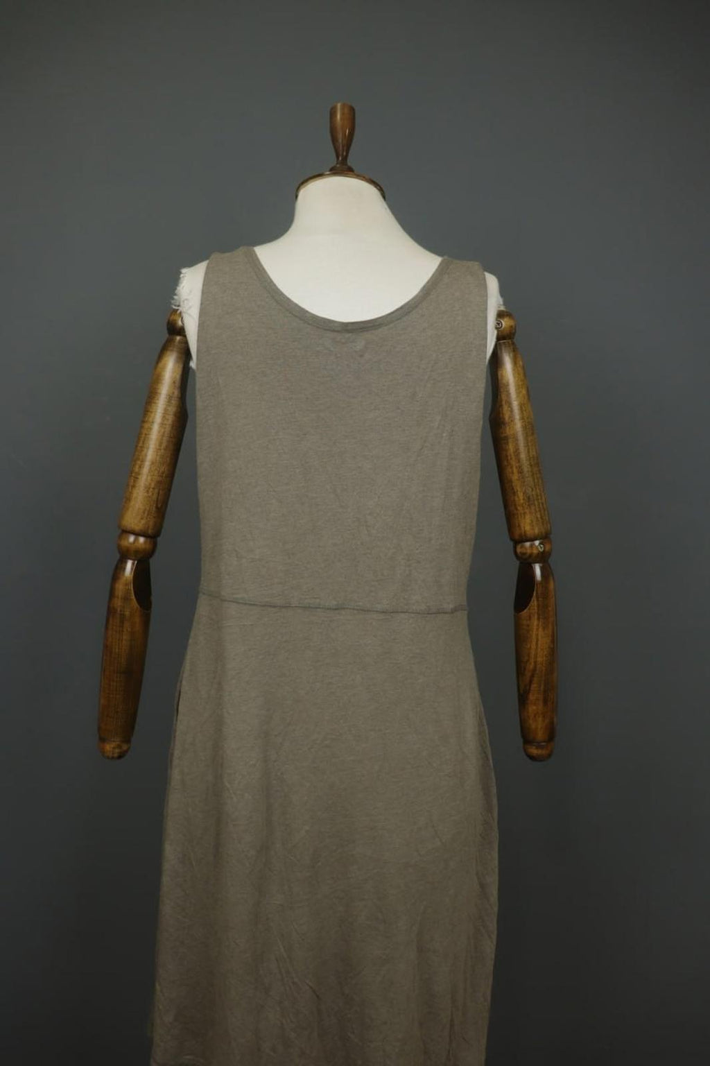 GUDRUN SJODEN Brown 100% Modal Sleeveless Scoop Neck Pullover Tank Dress – Size L