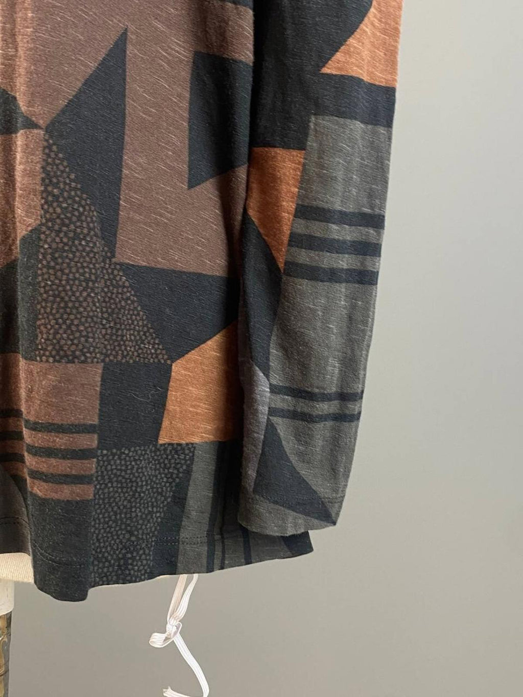 GUDRUN SJODEN Multicolor Abstract Geometric Long Sleeve Wrap Tunic Shirt – Size M