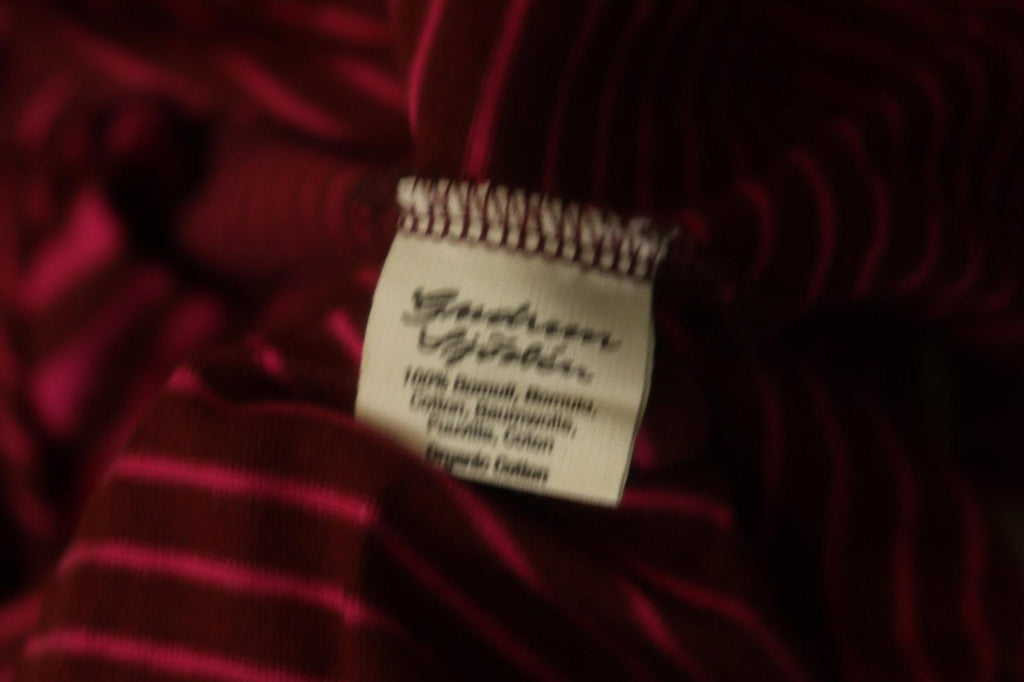 GUDRUN SJÖDEN Burgundy Pink Stripe Organic Cotton Long Sleeve Shift Dress – Size L