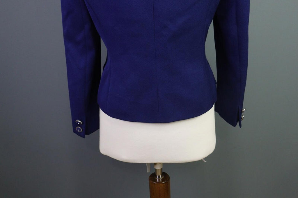 VERSACE CLASSIC V2 Blue Single Breasted Cropped Blazer Coat – Size 42