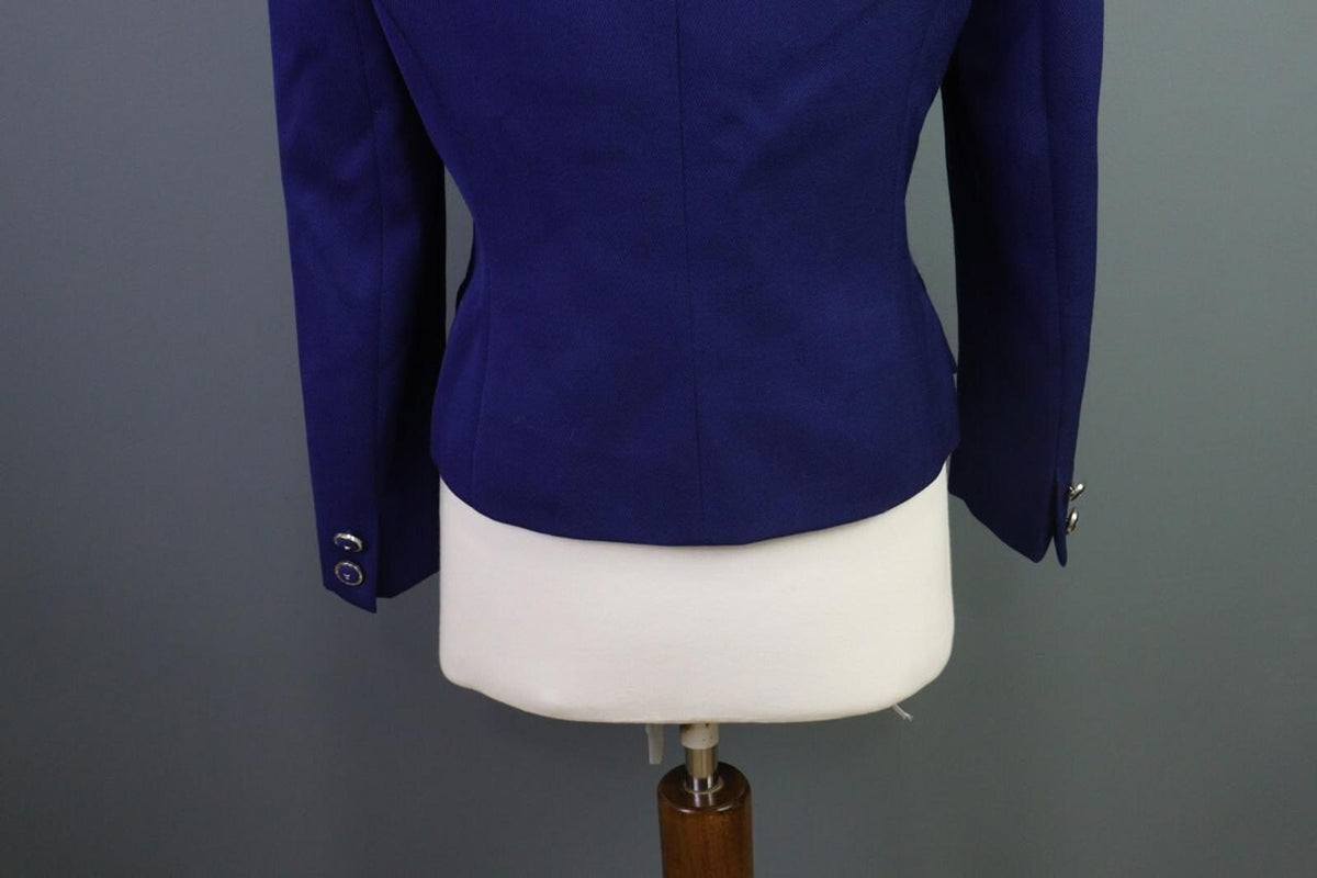 VERSACE CLASSIC V2 Blue Single Breasted Cropped Blazer Coat – Size 42