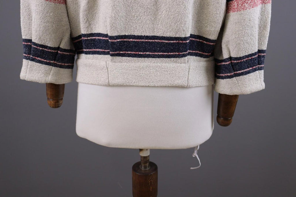 Used BA&SH ZOLA Beige Striped 3/4 Sleeve Cropped Sweater – Size 1