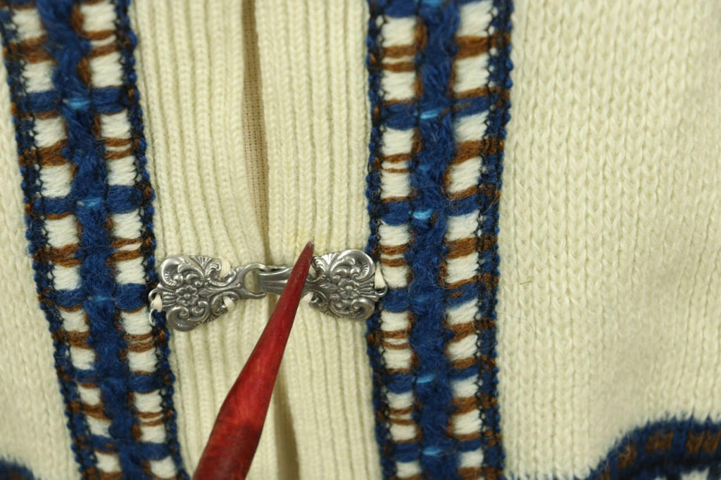 NORLAENDER Sportswear Beige Fair Isle Wool Knit Clasp Ski Cardigan Sweater 50 [COPY]