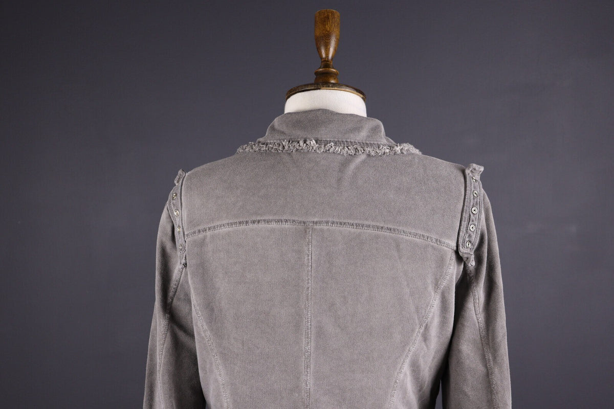 Bottega by Elisa Cvaletti Gray Lagenlook Lightweight Blazer Jacket – Size L
