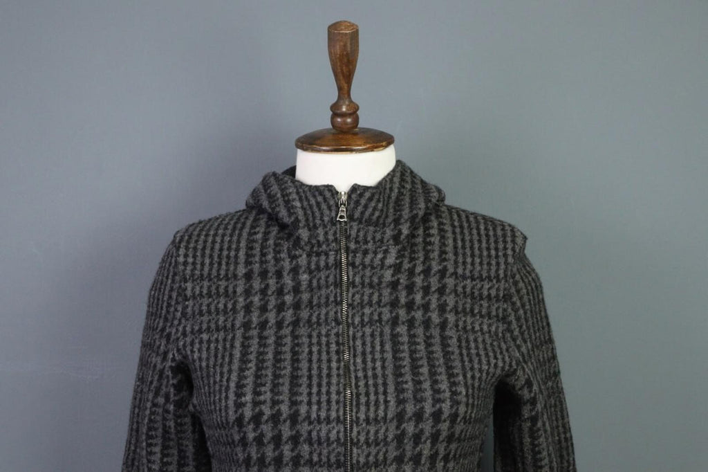 OSKA Gray Plaid Full Zip Hooded Wool Lagenlook Jacket – Size 2