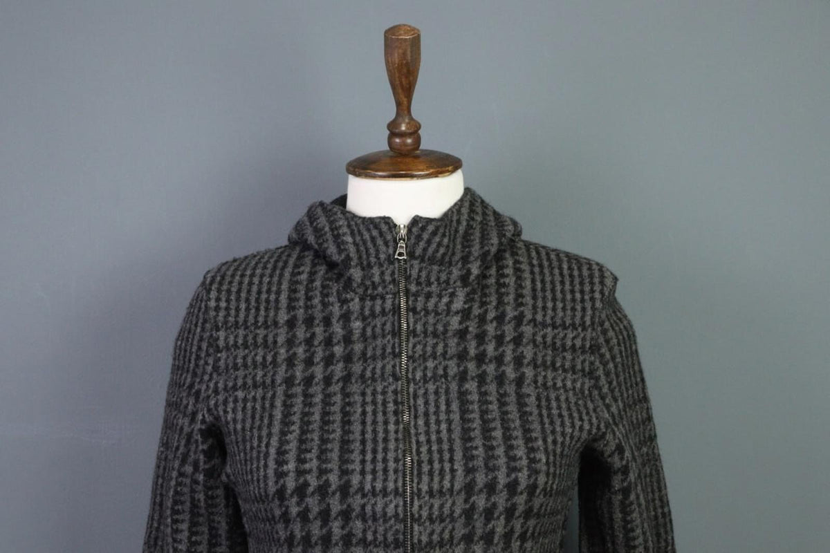 OSKA Gray Plaid Full Zip Hooded Wool Lagenlook Jacket – Size 2