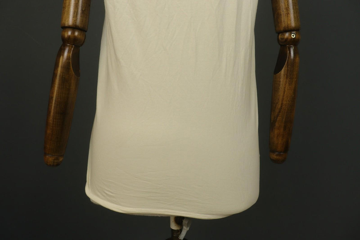 GUDRUN SJODEN White Organic Cotton Wide Straps Round Neck Pullover Tank Top Sz L