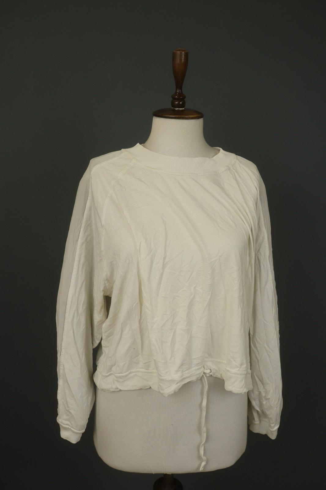 TRANSIT PAR SUCH White Raglan Sleeve Ribbed Hem Crew Neck Pullover Sweater Sz 3