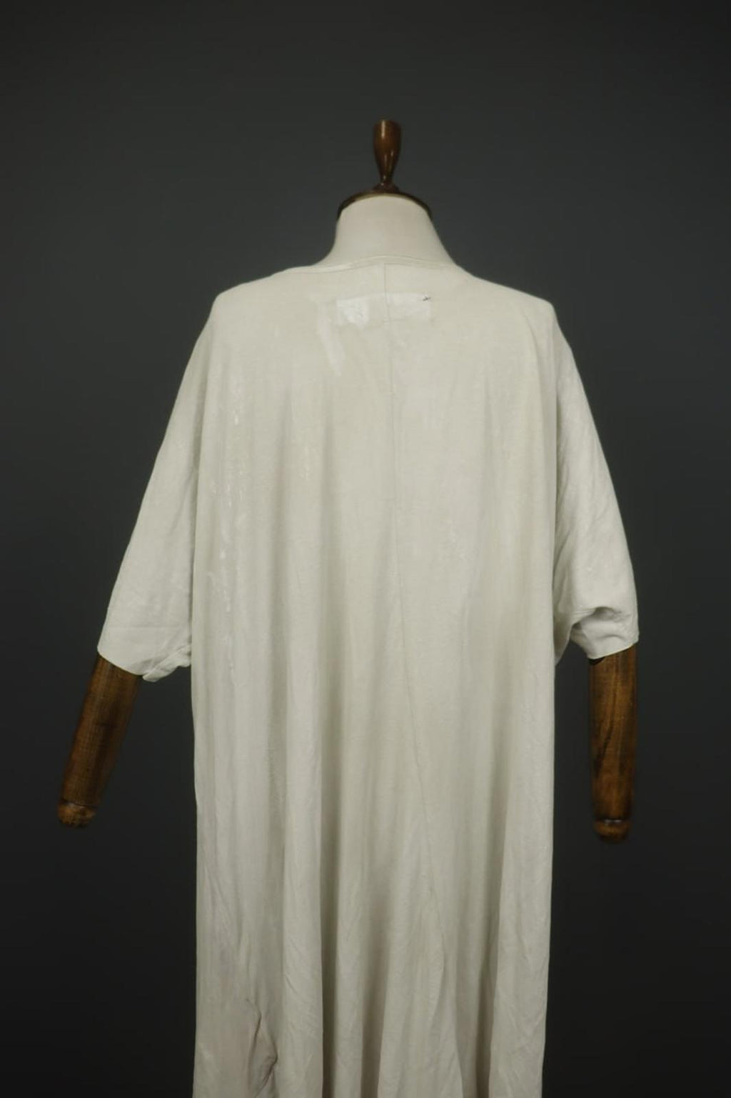 RUNDHOLZ DIP White 3/4 Sleeve Crew Neck Asymmetrical Hem Pullover T-Shirt Dress