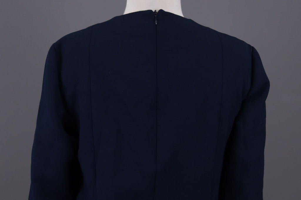 Me+Em Blue V-Neck Evening Long Sleeve A-Line Dress – Size 12
