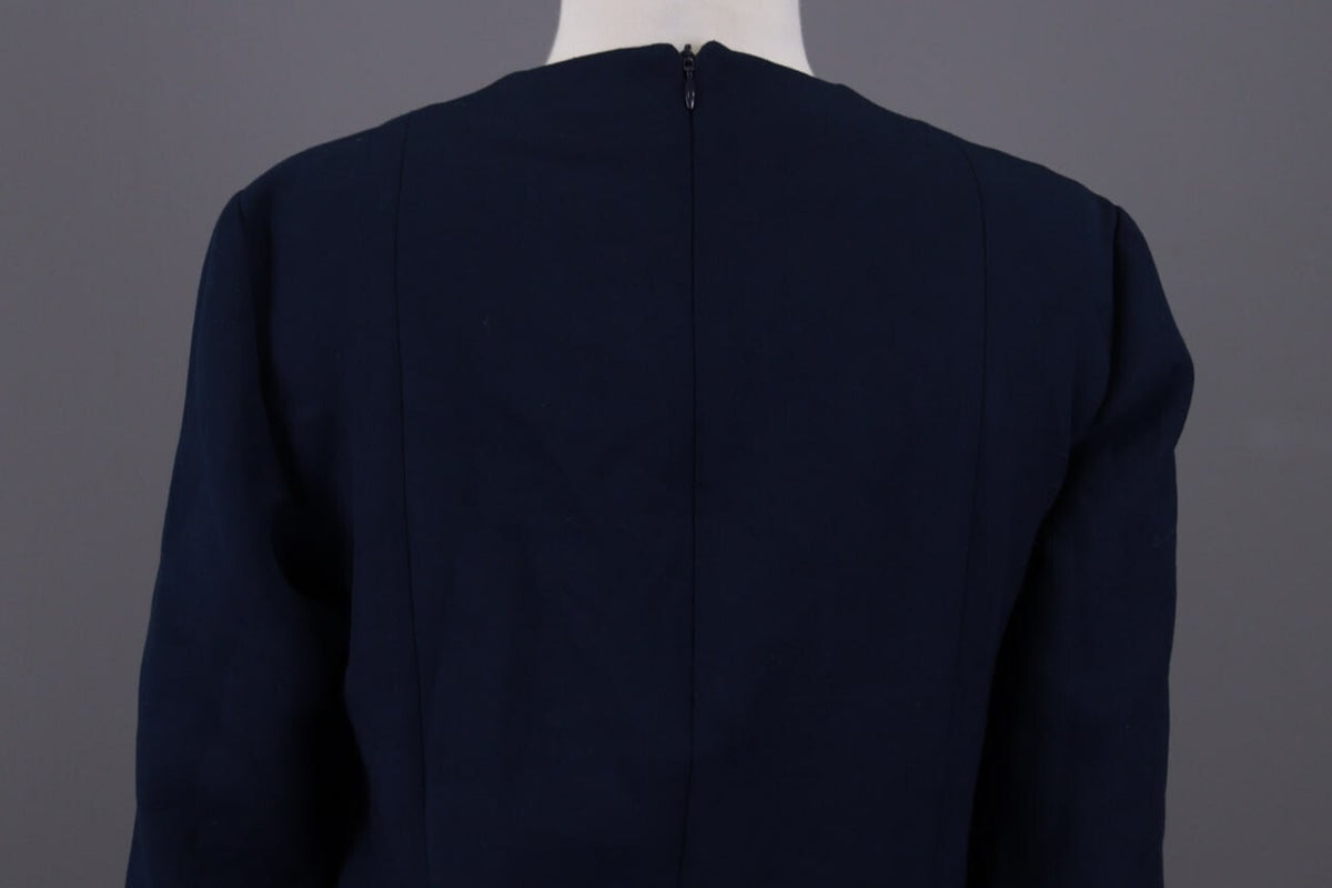 Me+Em Blue V-Neck Evening Long Sleeve A-Line Dress – Size 12