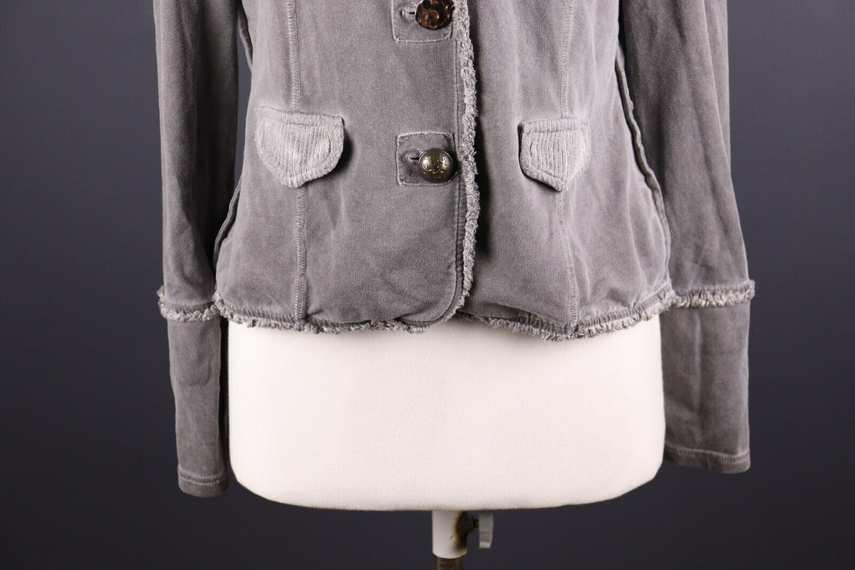 Bottega by Elisa Cvaletti Gray Lagenlook Lightweight Blazer Jacket – Size L
