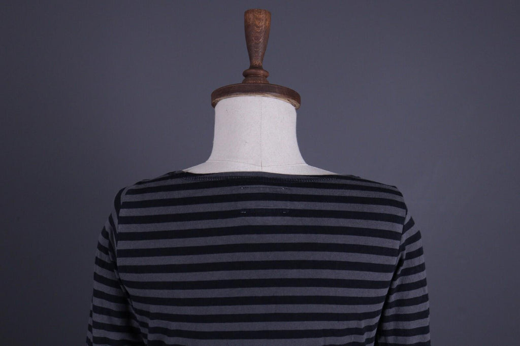 GUDRUN SJODEN Gray Stripe 3/4 Sleeve A-Line Midi Dress – Size S