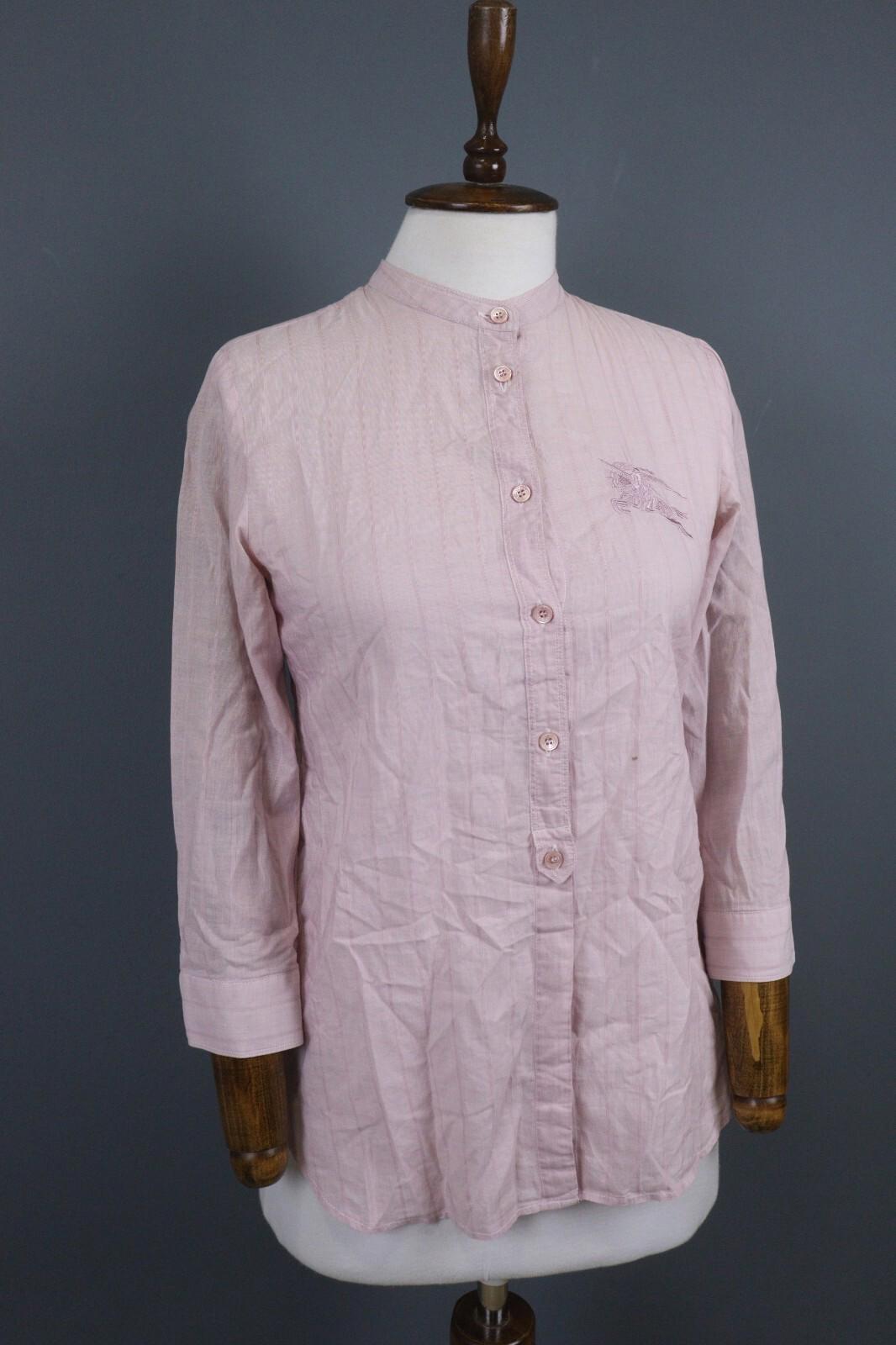 BURBERRY BRIT Pink Lightweight 3/4 Sleeve Stretch Button Down Shirt – Size XS