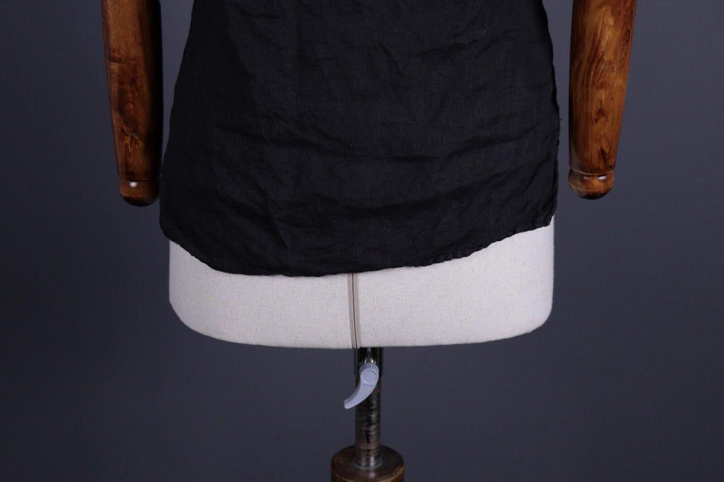 BARENA Black Linen Short Sleeve Blouse Shirt – Size 40 / M