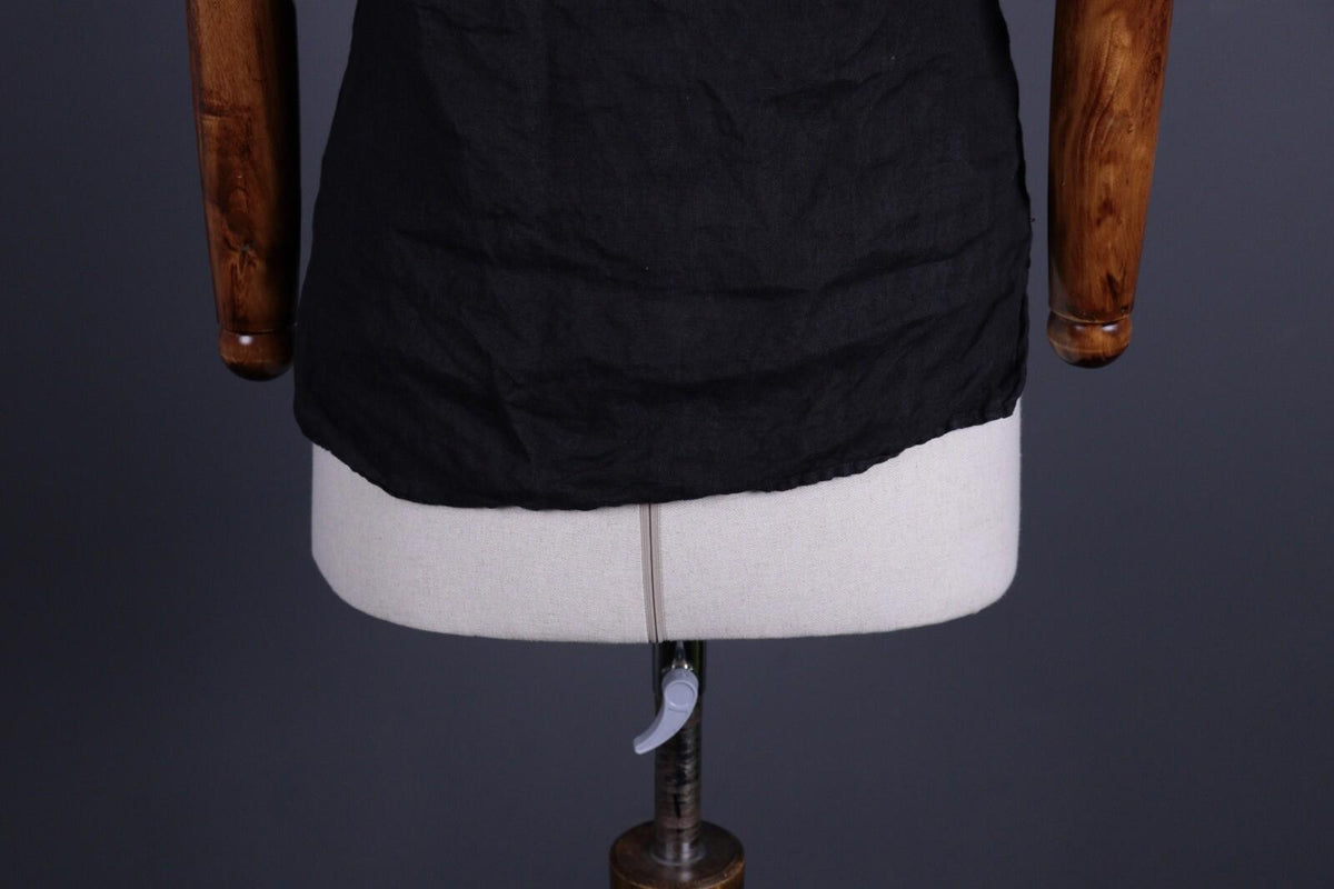 BARENA Black Linen Short Sleeve Blouse Shirt – Size 40 / M