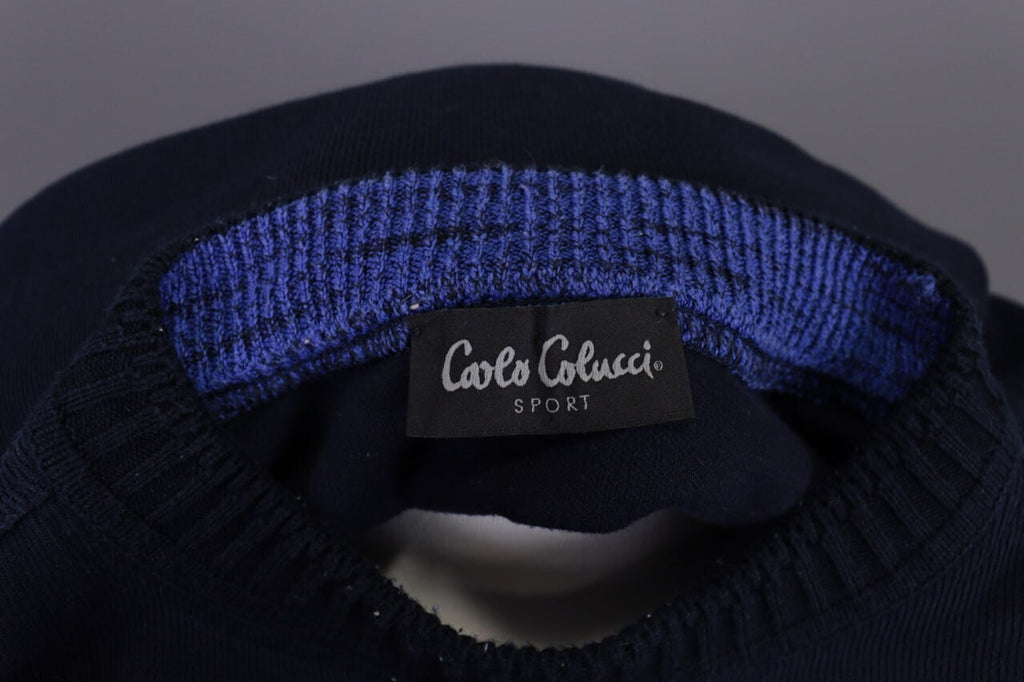 Carlo Colucci Sport Black Geometric Cotton Knit Sweater – Size M