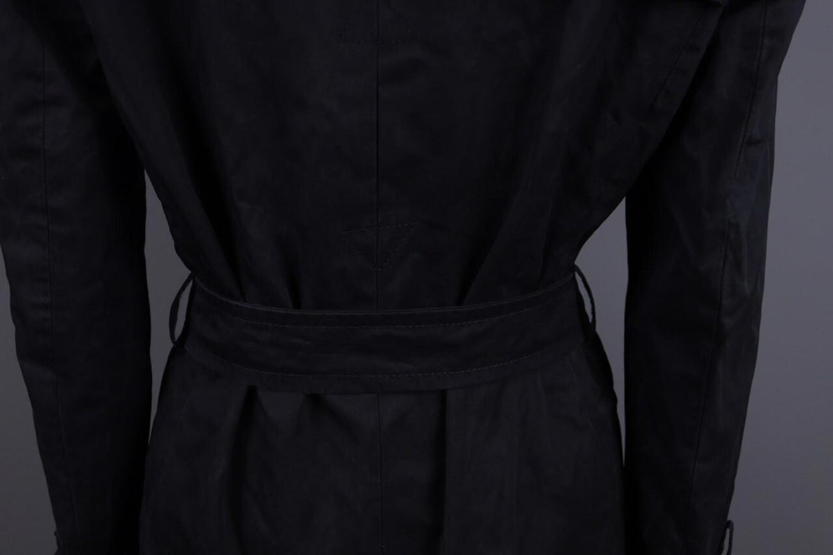 WEEKEND MAX MARA Black Double Breasted Belted Trench Coat – Size I 44 / GB 12 / S