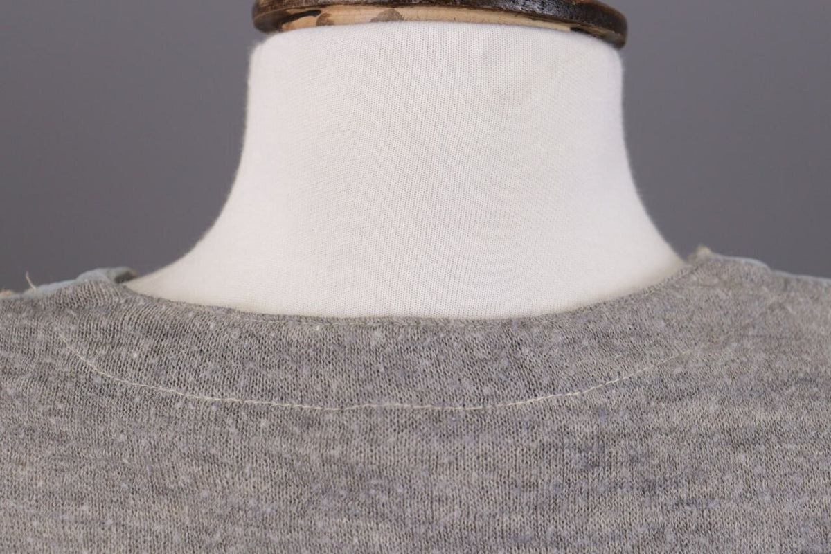 Elisa Cavaletti Gray Floral Mesh Wool Cropped Cardigan Sweater – Size L – Used