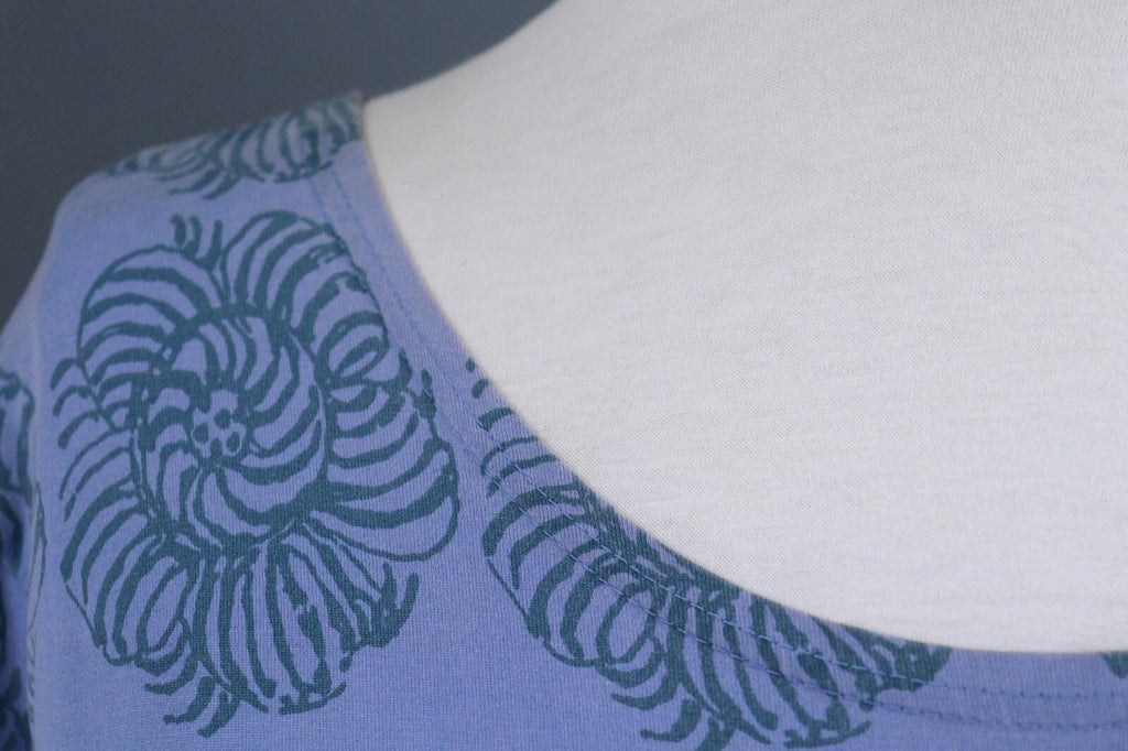 MARIMEKKO Blue Geometric Pattern Long Sleeve Long Maxi Dress – Size XL