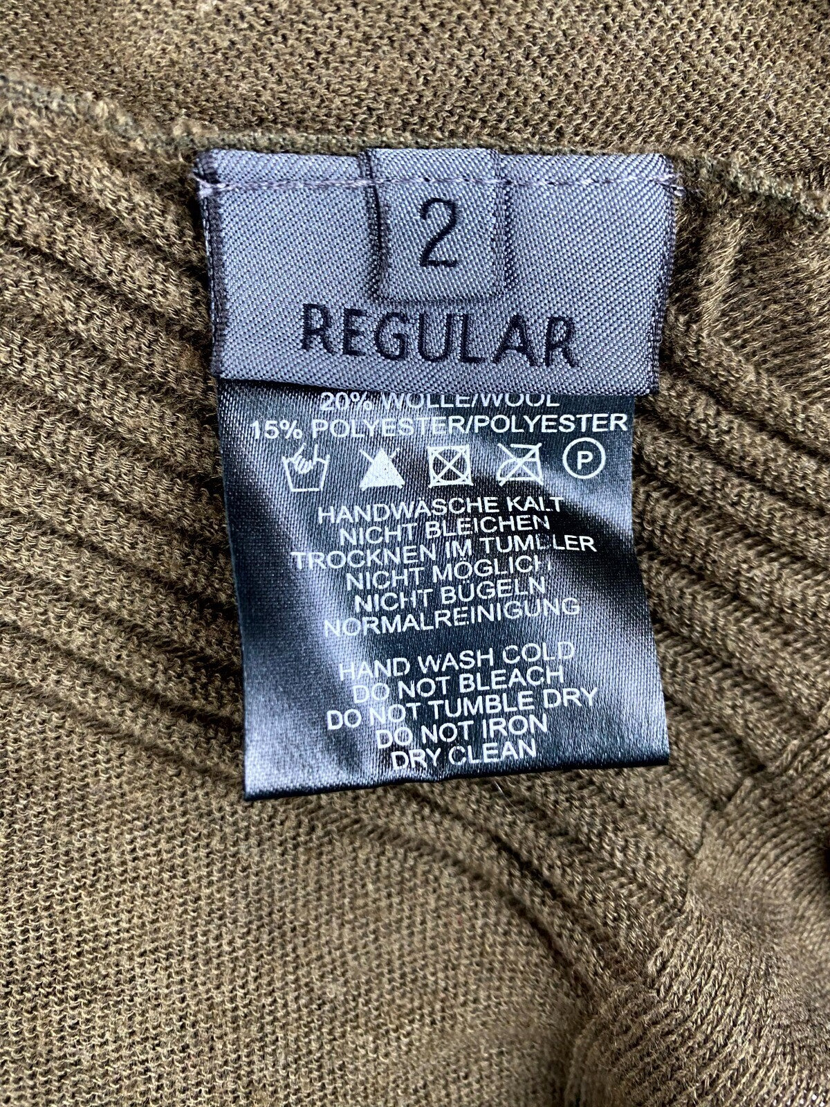 OSKA Khaki Wool Knit Long Sleeve Lagenlook Button Blouson Dress – Size 2