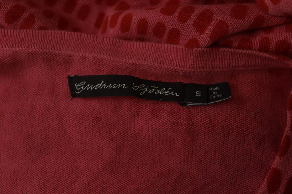 GUDRUN SJODEN Red Dotted Round Neck Long Sleeve Button Front Shirt Top – Size S