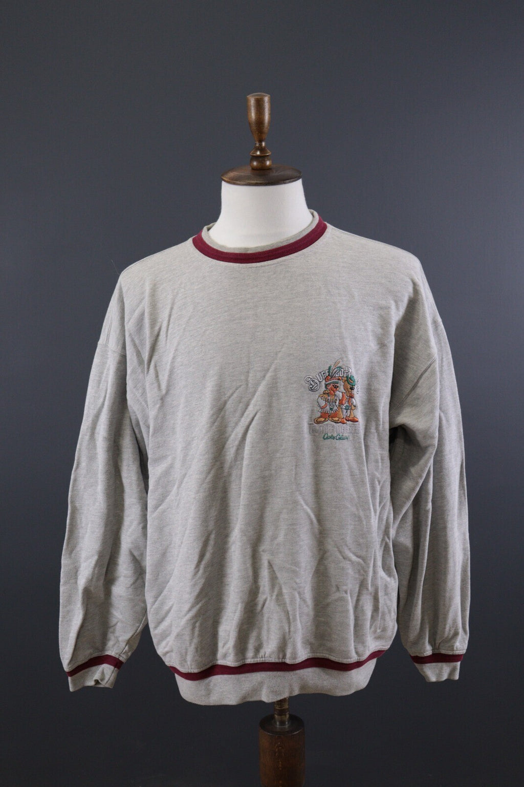 Vintage Carlo Colucci Embroidered Logo Gray Sweatshirt – Size L US 42-44 EU 52-54