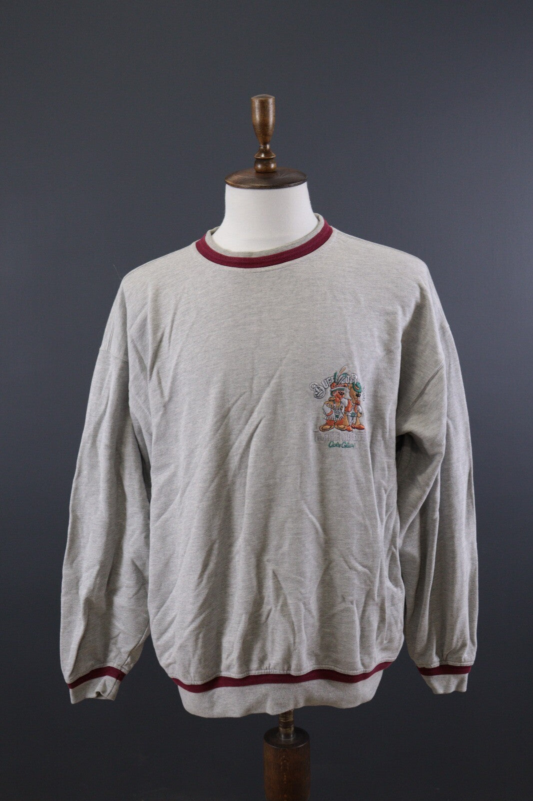 Vintage Carlo Colucci Embroidered Logo Gray Sweatshirt – Size L US 42-44 EU 52-54