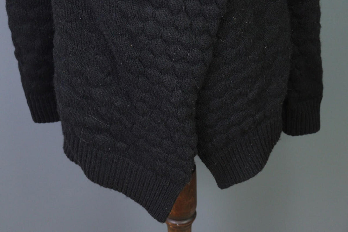 ZADIG & VOLTAIRE DAPHNEE ALN Black Alpaca Wool Wrape Cardigan Sweater – Size S – Used