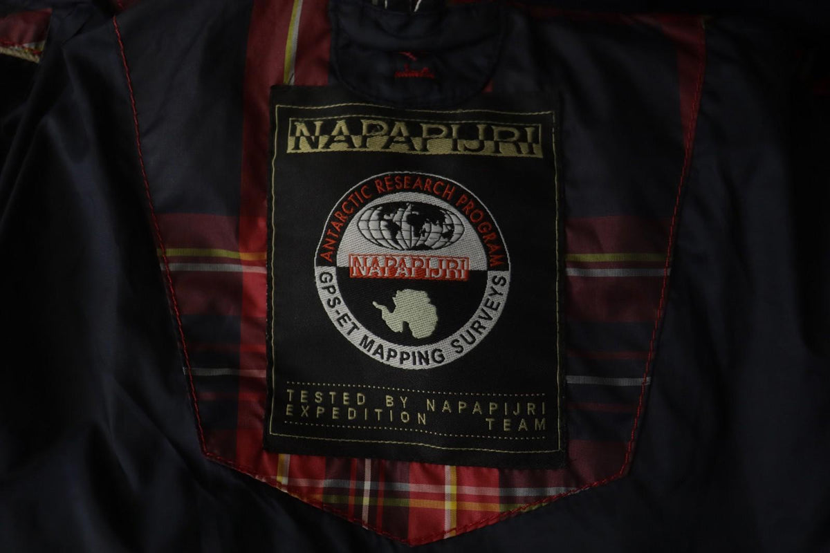 NAPAPIJRI Multicolor Plaid Long Sleeve Mock Neck Full Zip Puffer Jacket – Size M