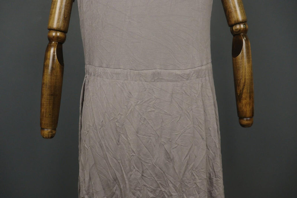 GUDRUN SJODEN Gray Viscose Blend Scoop Neck Shoulder Tie Babydoll Dress – Size M