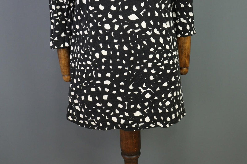 MARIMEKKO Black Printed A-Line Relaxed 3/4 Sleeve Tunic Dress – Size S