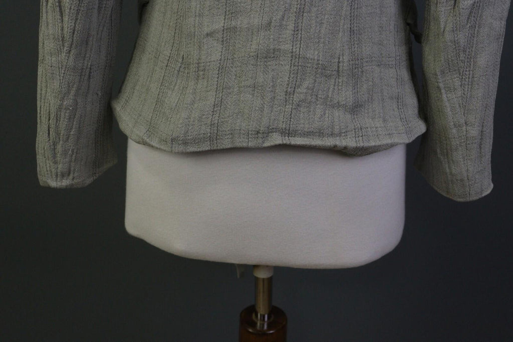 JIL SANDER Gray Plaid 100% Linen Three Button Blazer Jacket – Size 38