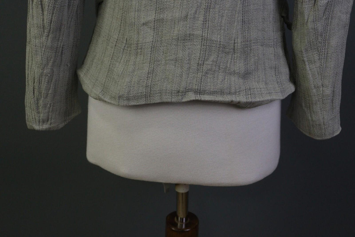 JIL SANDER Gray Plaid 100% Linen Three Button Blazer Jacket – Size 38